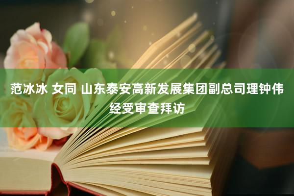 范冰冰 女同 山东泰安高新发展集团副总司理钟伟经受审查拜访