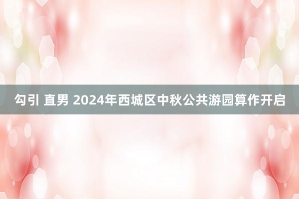 勾引 直男 2024年西城区中秋公共游园算作开启