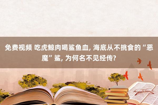 免费视频 吃虎鲸肉喝鲨鱼血， 海底从不挑食的“恶魔”鲨， 为何名不见经传?