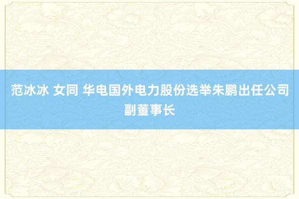 范冰冰 女同 华电国外电力股份选举朱鹏出任公司副董事长