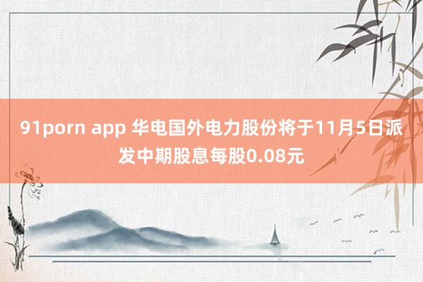 91porn app 华电国外电力股份将于11月5日派发中期股息每股0.08元