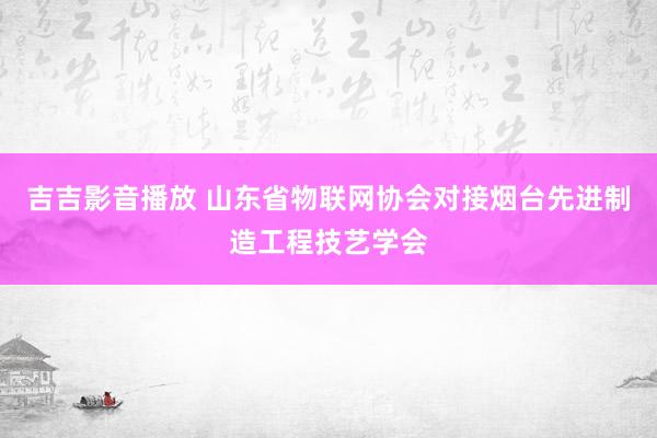 吉吉影音播放 山东省物联网协会对接烟台先进制造工程技艺学会