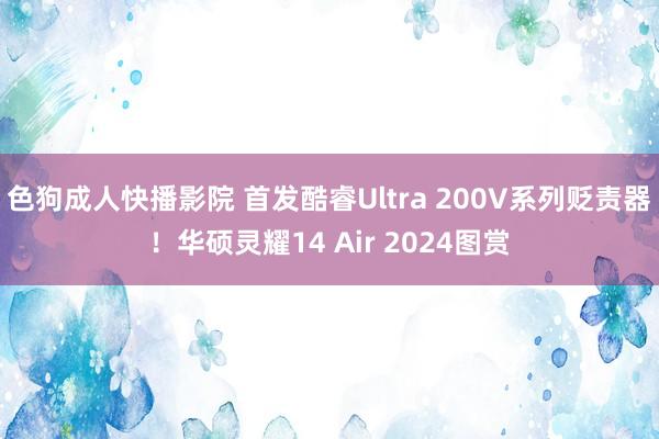 色狗成人快播影院 首发酷睿Ultra 200V系列贬责器！华硕灵耀14 Air 2024图赏