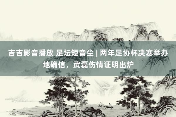 吉吉影音播放 足坛短音尘 | 两年足协杯决赛举办地确信，武磊伤情证明出炉