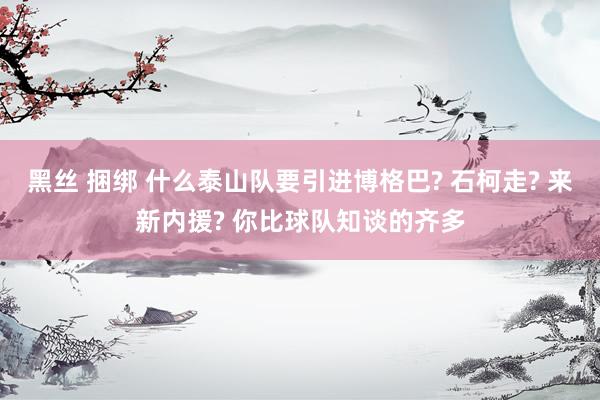 黑丝 捆绑 什么泰山队要引进博格巴? 石柯走? 来新内援? 你比球队知谈的齐多