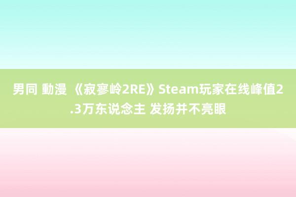 男同 動漫 《寂寥岭2RE》Steam玩家在线峰值2.3万东说念主 发扬并不亮眼