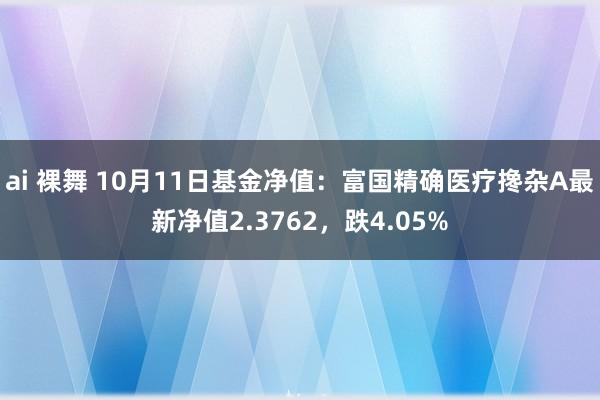 ai 裸舞 10月11日基金净值：富国精确医疗搀杂A最新净值2.3762，跌4.05%