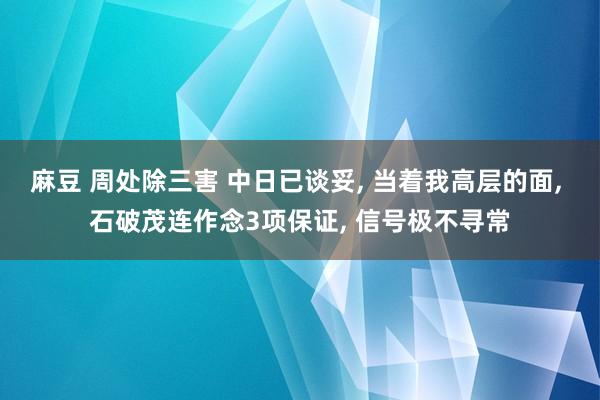 麻豆 周处除三害 中日已谈妥， 当着我高层的面， 石破茂连作念3项保证， 信号极不寻常