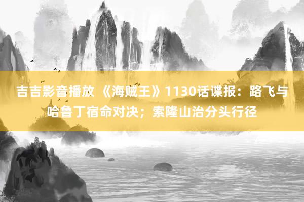 吉吉影音播放 《海贼王》1130话谍报：路飞与哈鲁丁宿命对决；索隆山治分头行径