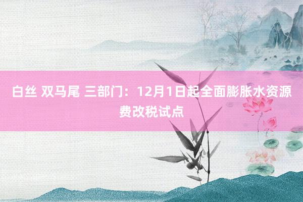 白丝 双马尾 三部门：12月1日起全面膨胀水资源费改税试点