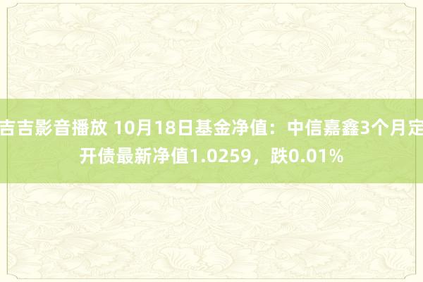 吉吉影音播放 10月18日基金净值：中信嘉鑫3个月定开债最新净值1.0259，跌0.01%