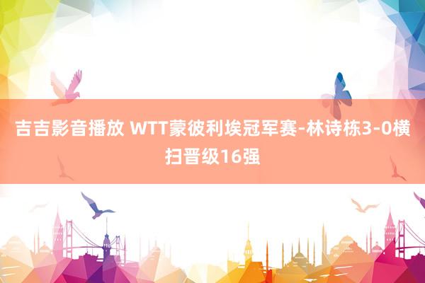 吉吉影音播放 WTT蒙彼利埃冠军赛-林诗栋3-0横扫晋级16强