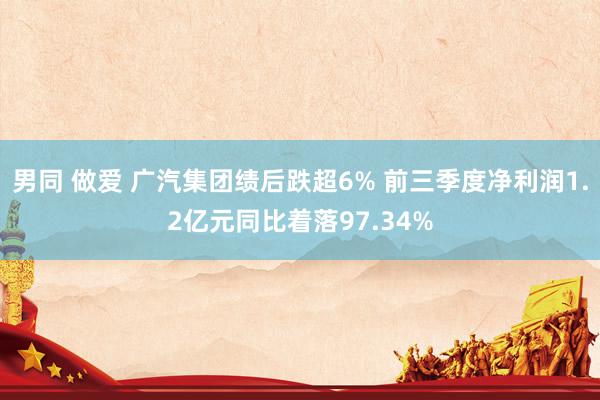 男同 做爱 广汽集团绩后跌超6% 前三季度净利润1.2亿元同比着落97.34%