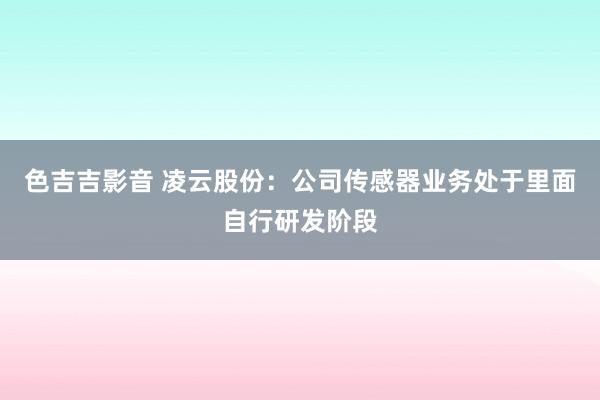 色吉吉影音 凌云股份：公司传感器业务处于里面自行研发阶段