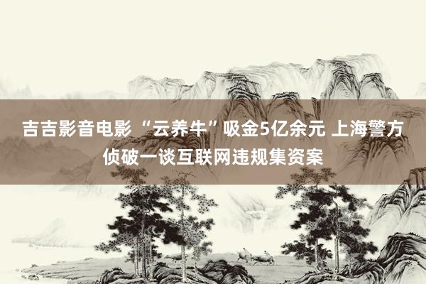 吉吉影音电影 “云养牛”吸金5亿余元 上海警方侦破一谈互联网违规集资案