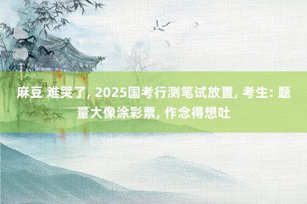 麻豆 难哭了， 2025国考行测笔试放置， 考生: 题量大像涂彩票， 作念得想吐