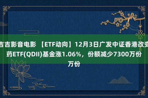 吉吉影音电影 【ETF动向】12月3日广发中证香港改变药ETF(QDII)基金涨1.06%，份额减少7300万份