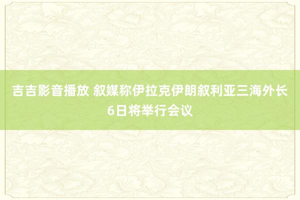 吉吉影音播放 叙媒称伊拉克伊朗叙利亚三海外长6日将举行会议