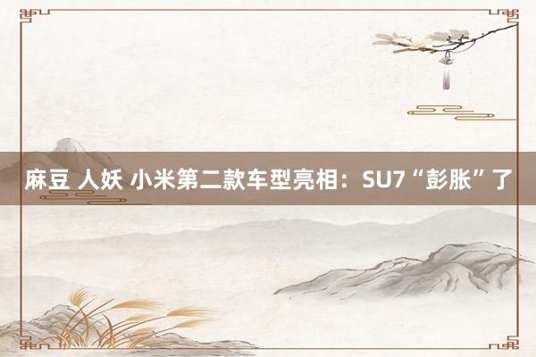 麻豆 人妖 小米第二款车型亮相：SU7“彭胀”了