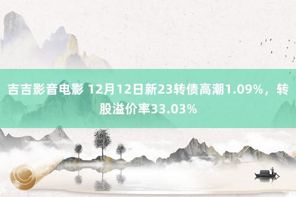 吉吉影音电影 12月12日新23转债高潮1.09%，转股溢价率33.03%