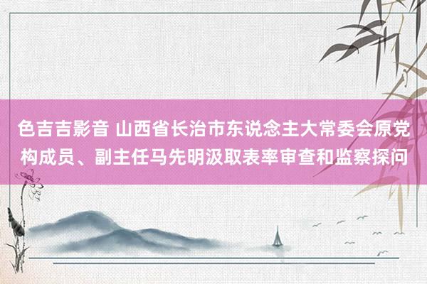 色吉吉影音 山西省长治市东说念主大常委会原党构成员、副主任马先明汲取表率审查和监察探问