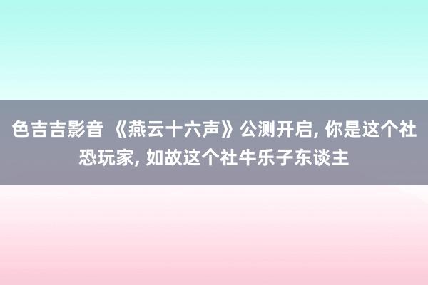 色吉吉影音 《燕云十六声》公测开启， 你是这个社恐玩家， 如故这个社牛乐子东谈主