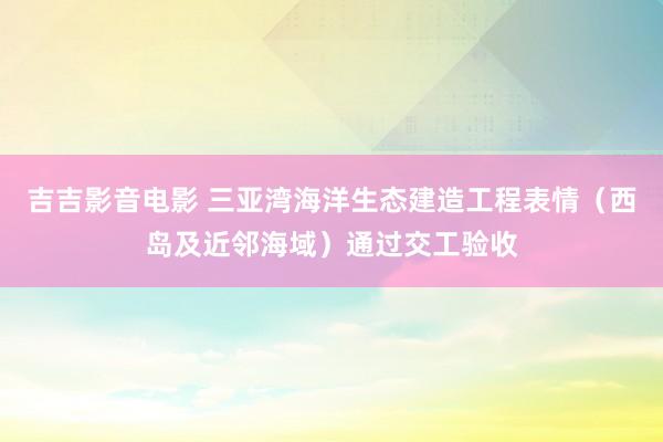 吉吉影音电影 三亚湾海洋生态建造工程表情（西岛及近邻海域）通过交工验收