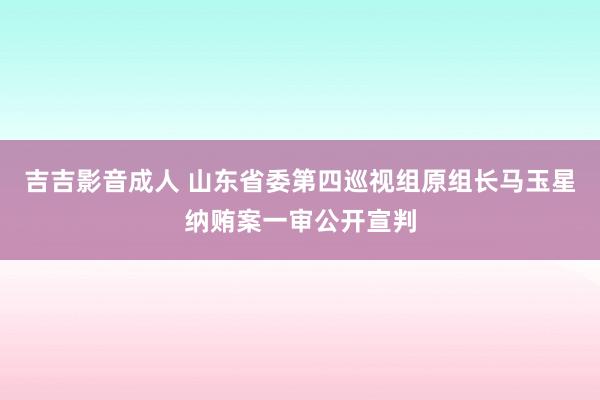 吉吉影音成人 山东省委第四巡视组原组长马玉星纳贿案一审公开宣判