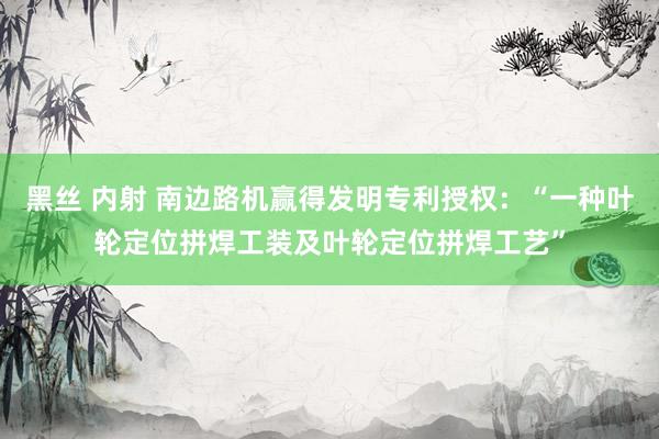 黑丝 内射 南边路机赢得发明专利授权：“一种叶轮定位拼焊工装及叶轮定位拼焊工艺”